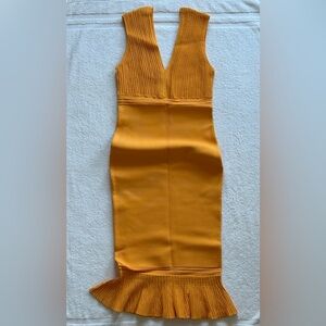 Eva Mendes for New York & Company Vibrant Orange Knit Top Dress